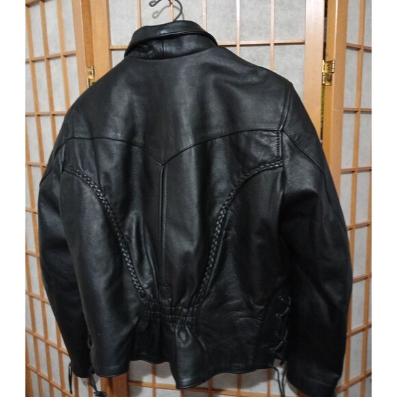Vintage Zony Inc Black Leather Motorcycle Jacket w/ Removable Liner – Mens Large - Picture 2 of 16